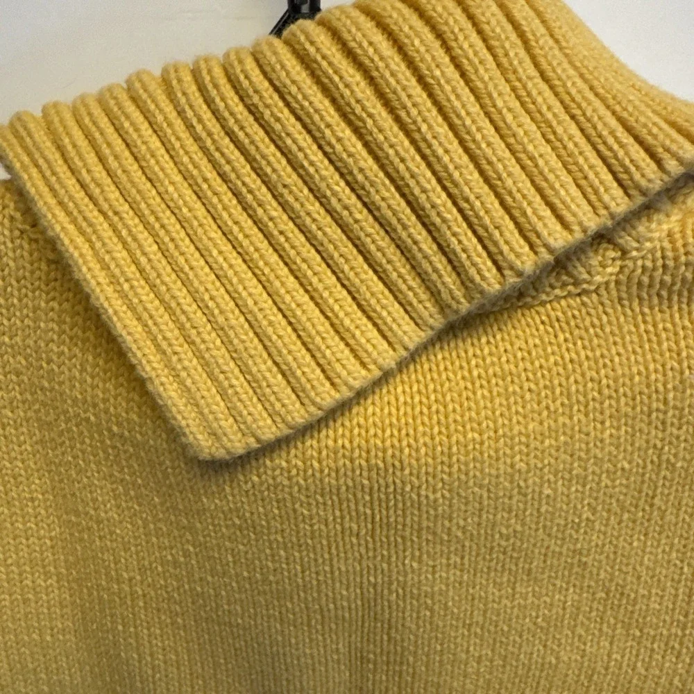 GYMBOREE Girls Yellow Cable Knit Sweater w/Flower Buttons‎ XS 3-4